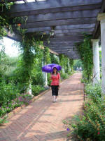 Vi enjoys the Colonnade.