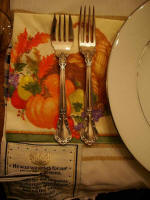 Thanksgiving place setting Saturday night.