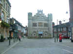 Church and Traditional Red English Mailbox