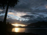 Sunrise in the Quinault Valley at 5:39 a.m. on June 25, silhouetting the foothills in the Olympic Mountain range.