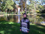 Ruth at Hofheimer Camellia Garden's Friendship Pond, showcasing approximately 700 of more than 1,600 camellia plants that grow in Norfolk Botanical Garden.