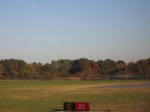 Gibbous moon over our C23 taxiway, adjacent to the grounds of the botanical garden on Lake Whitehurst, about 4 miles northeast of downtown Norfolk.