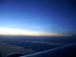 View of the North American coastline from the window of our Airbus, an aircraft manufacturing subsidiary of EADS, a European aerospace company based in Toulouse, France.